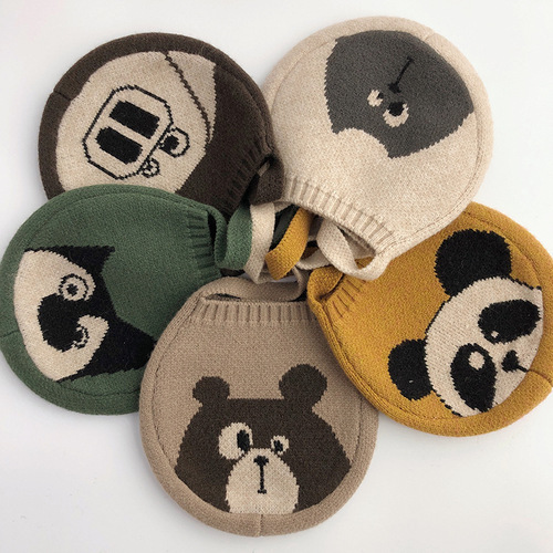 Pocket baby~cute~Korean version of children's woolen crossbody bag, men's and women's treasure, knitted cartoon, cute snacks, money for outer wear