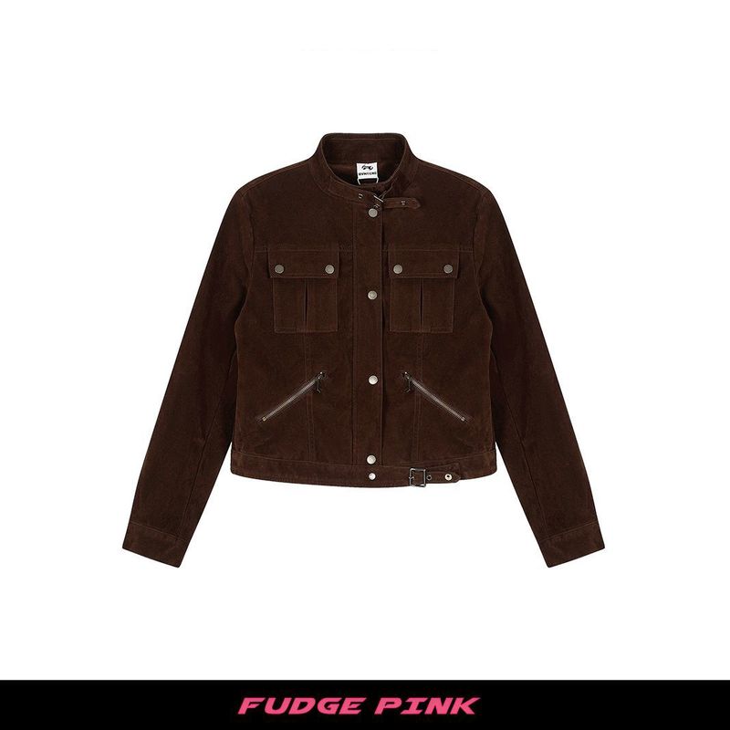 Fudge Pink 25秋季新款美式复古宽松夹克外套|undefined