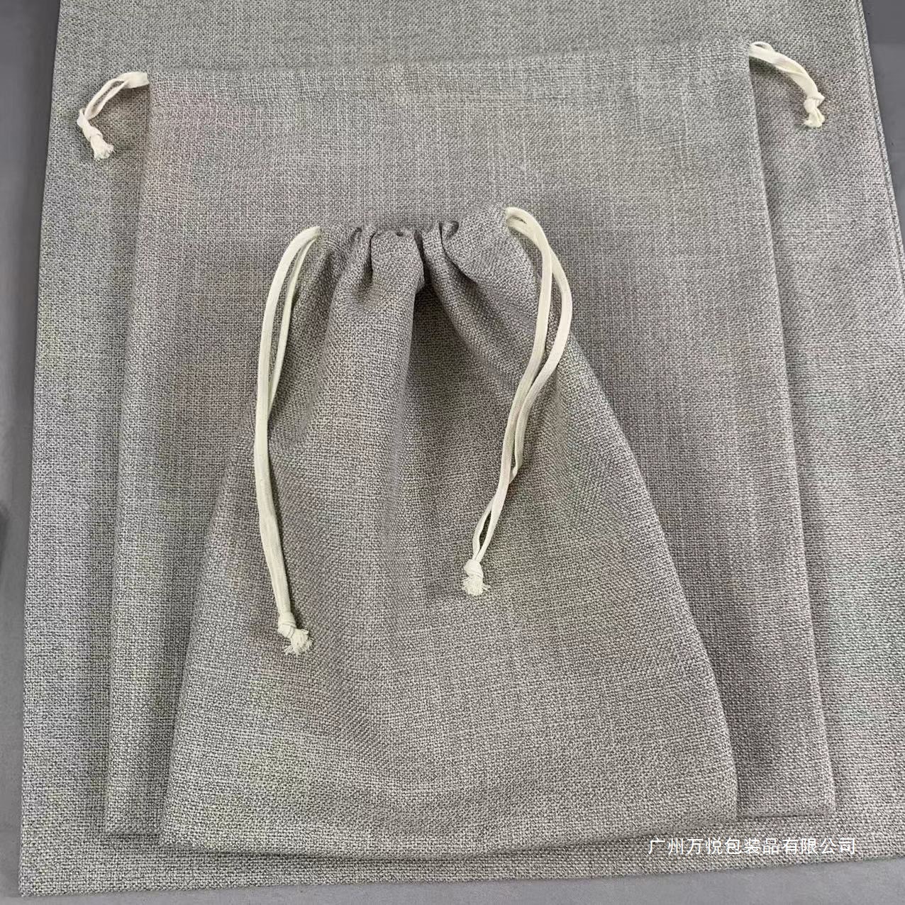 纯色棉布帆布束口袋防尘耐磨旅行收纳袋整理衣服鞋子户外抽绳布袋