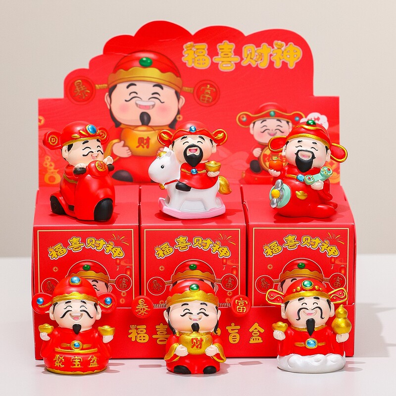 动物水晶盲盒摆件新款创意可爱猫猫好运办公室礼物卡通树脂公仔新|undefined