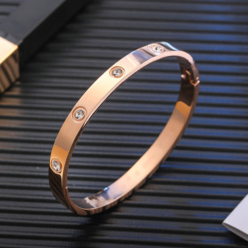Kacha Fashion Couple Lightweight Luxury Stainless Steel Bracelet Ten Diamond Titanium Steel Bracelet Trendy Starry Full Diamond Titanium Steel Jewelry