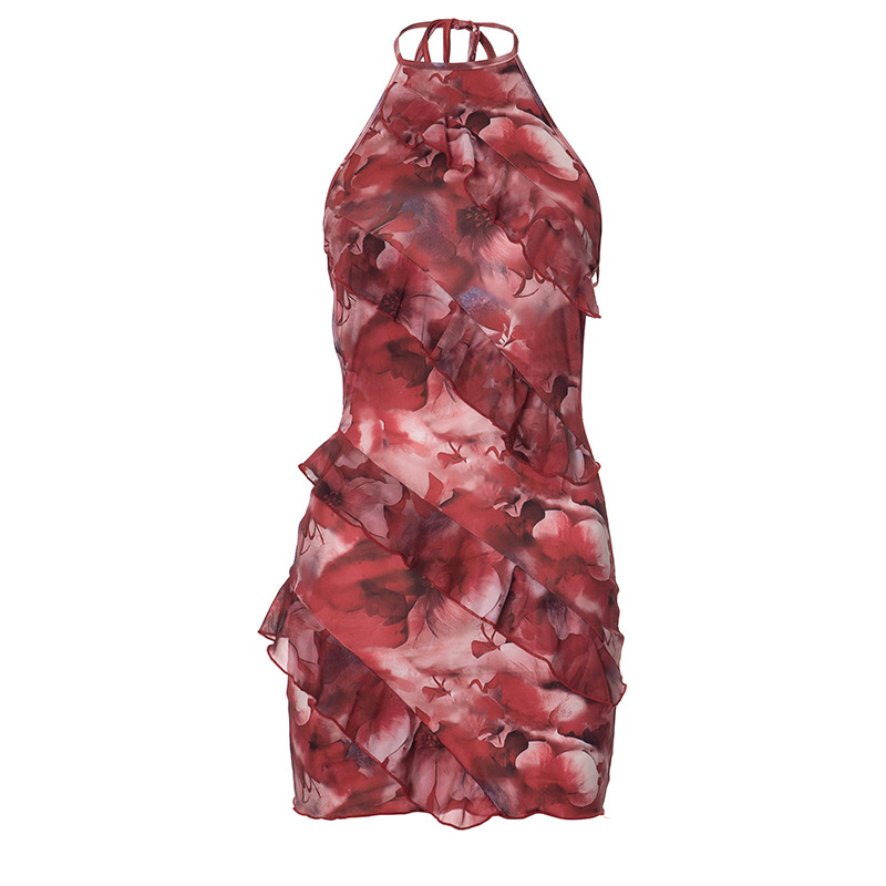 Summer Women Clothing Halter Sexy Slim Fit Ruffled Dress 8 Summer Women Clothing Halter Sexy Slim Fit Ruffled Dress