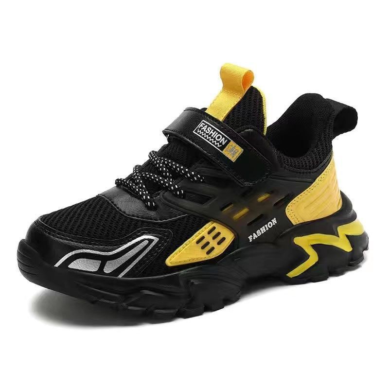 Zapatos de los muchachos al por mayor Zapatillas de deporte para niños malla transpirable primavera y otoño cuero nuevo estudiante Medio y grandes niños campus zapatos