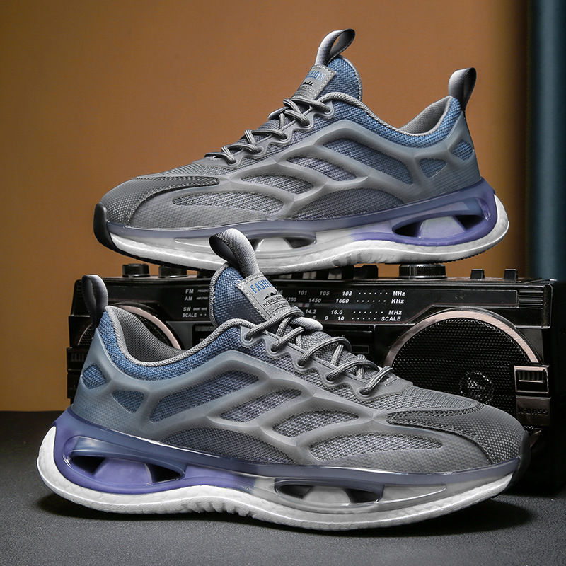 爆米花運動男鞋夏季新款休閒透氣潮流跑步鞋軟底增高漸變老爹潮鞋