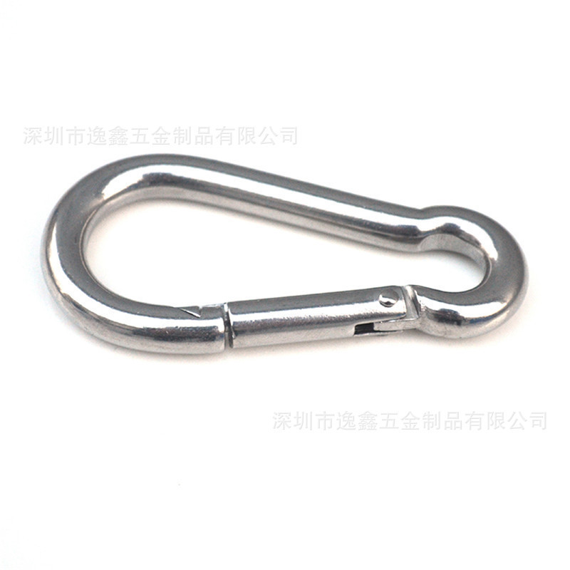 Outdoor 304 iron chain wire rope buckle fixed rotating ring carabiner dog buckle safety buckle key ring luggage