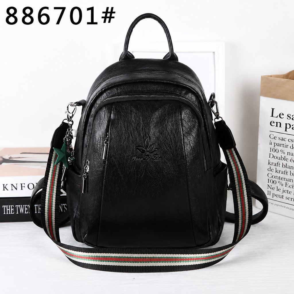 Mochila de cuero suave para mujeres 2026 nueva mochila multifuncional con cinturón de hombro ancho estilo coreano mochila de hombro al por mayor