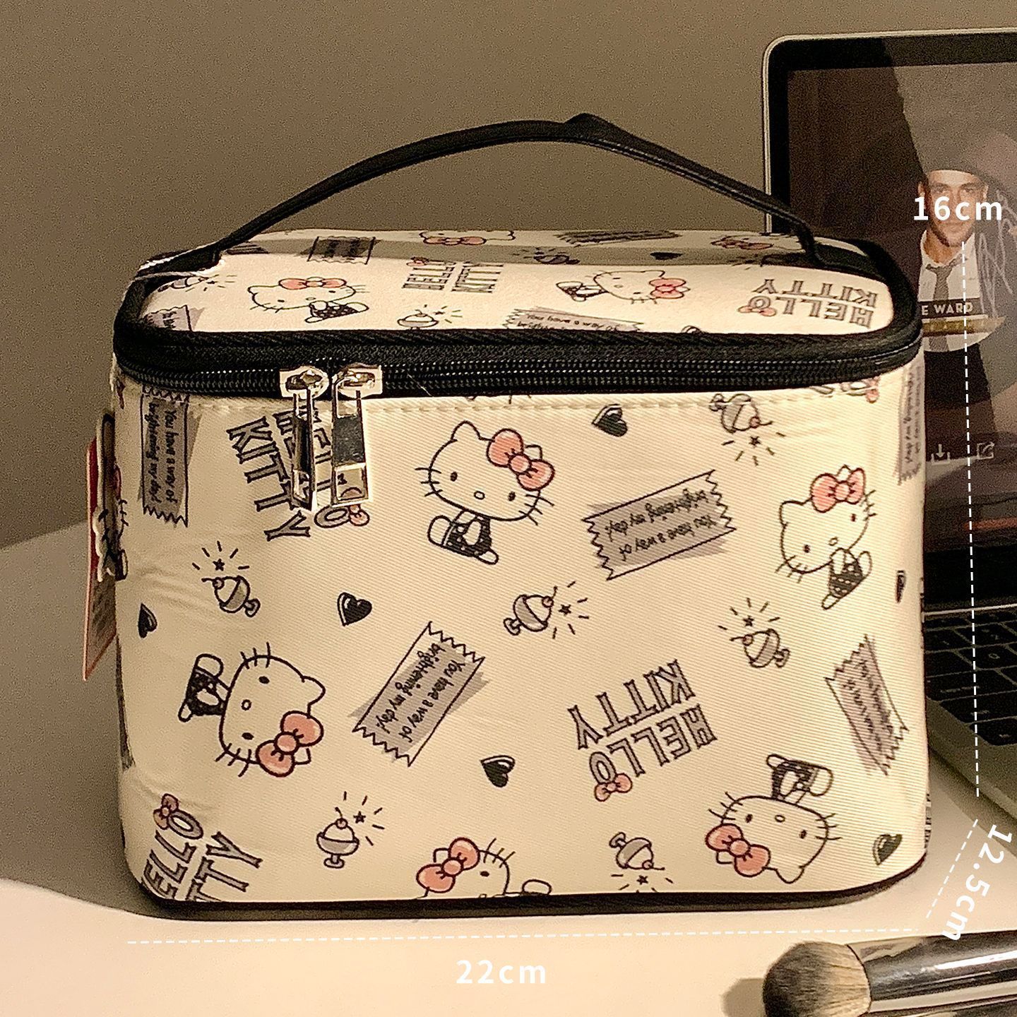 Genuina Kitty bolsa de lavado bolsa de maquillaje dormitorio de estudiantes de gran capacidad bolsa de viaje portátil
