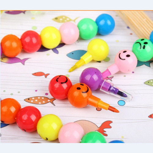 Creative smiling candied haws crayon watercolor pen student cartoon cute funny expression candied haws 7 color stationery