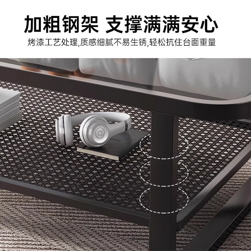 Mesa de té sala de estar doméstica pequeña mesa de casa 2025 nueva moderna simple creativa cuadrada mesa de té de vidrio temperado