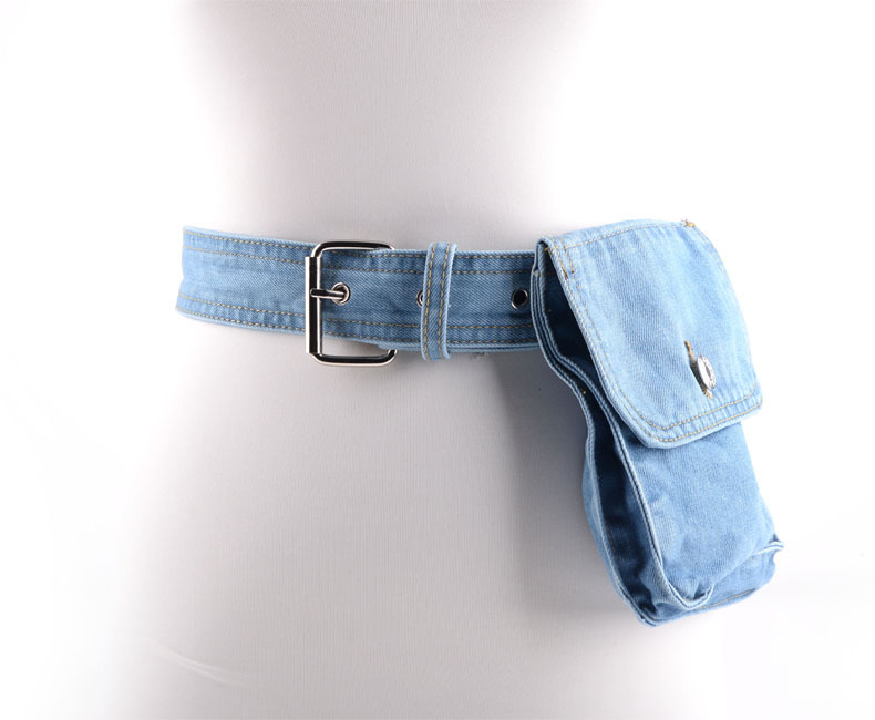 Women's Streetwear Solid Color Alloy Denim Waist Bags display picture 3