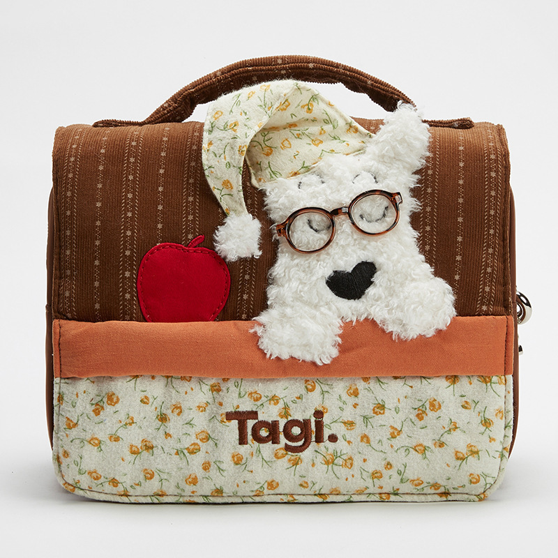 Tagi「笑」笑い子犬おやすみ収納袋ポータブルトイレタリーバッグかわいい犬収納化粧品袋女性用|undefined