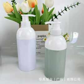 厂家定制按压洗护瓶圆肩平底pet大容量500ml/600ml洗发水沐浴露