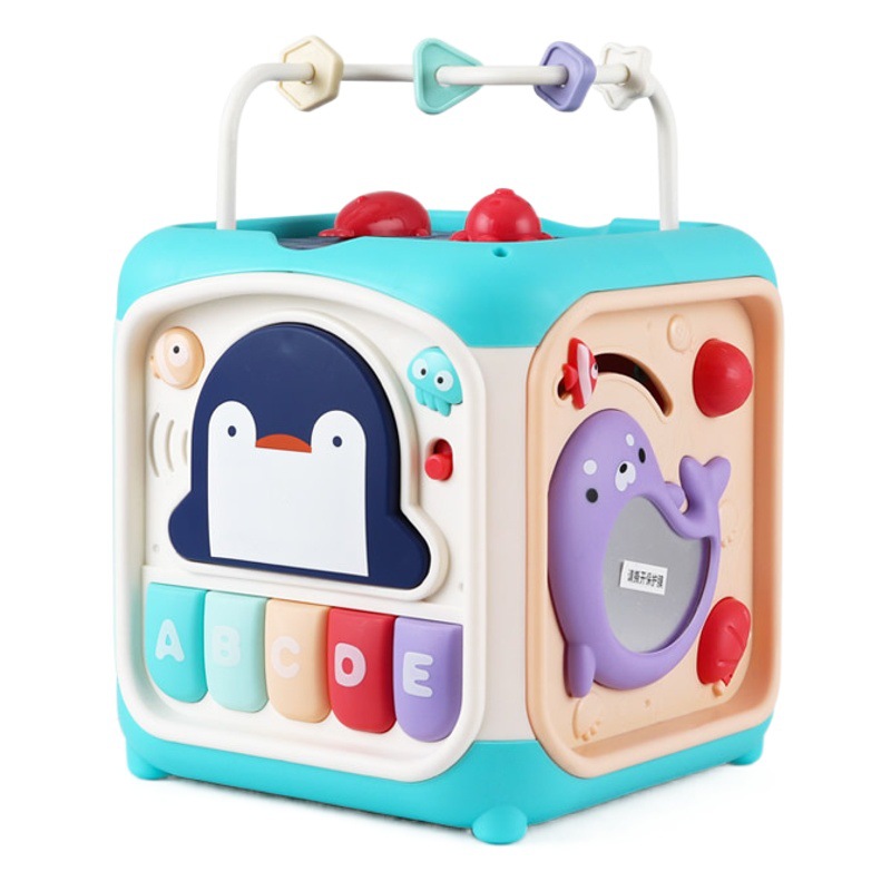 Directo de fábrica bebé mano tambor hexaedro multifuncional aprendizaje casa música luz bebé educación temprana Juguetes
