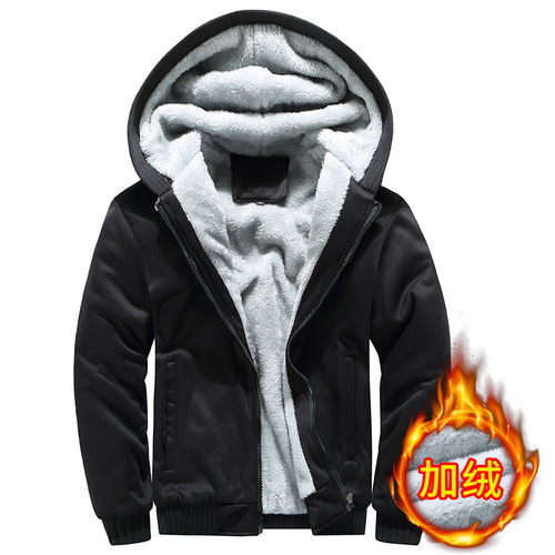 Men's Plus Size Outerwear Winter Fleece Thick Plus Size Fashion Youth Casual Sweatshirt M-6XL