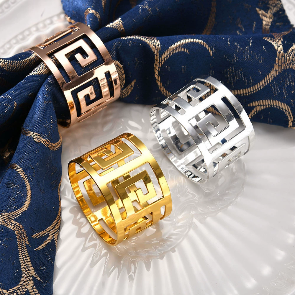 Napkin Ring, metal electroplated decorative, 4.3×4.3×3 cm, gold/silver/rose-gold options