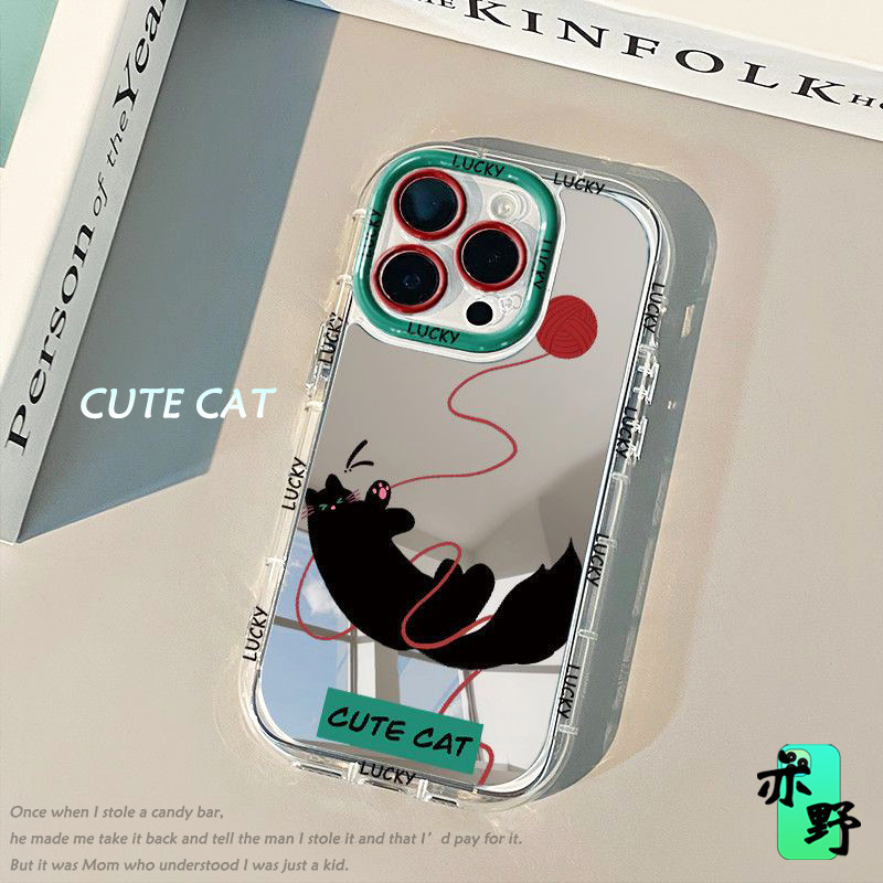 Black Cat Wallet for Apple 16 Mobile Phone Case iPhone15Pro Soft Case 13/14 Makeup 11 Protective Case 12