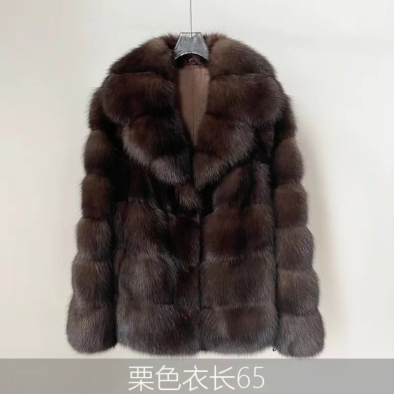 进口俄罗斯紫貂满天星貂皮外套女冬季新款整貂西装领年轻皮草|undefined
