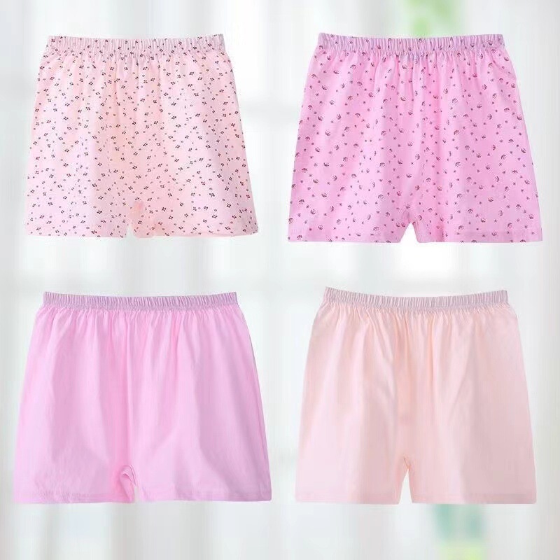 Pure Cotton Boxer Panties Female Middle-aged and Elderly Mother High Waist Loose plus size Old Lady Grandma Boxer Shorts Head
