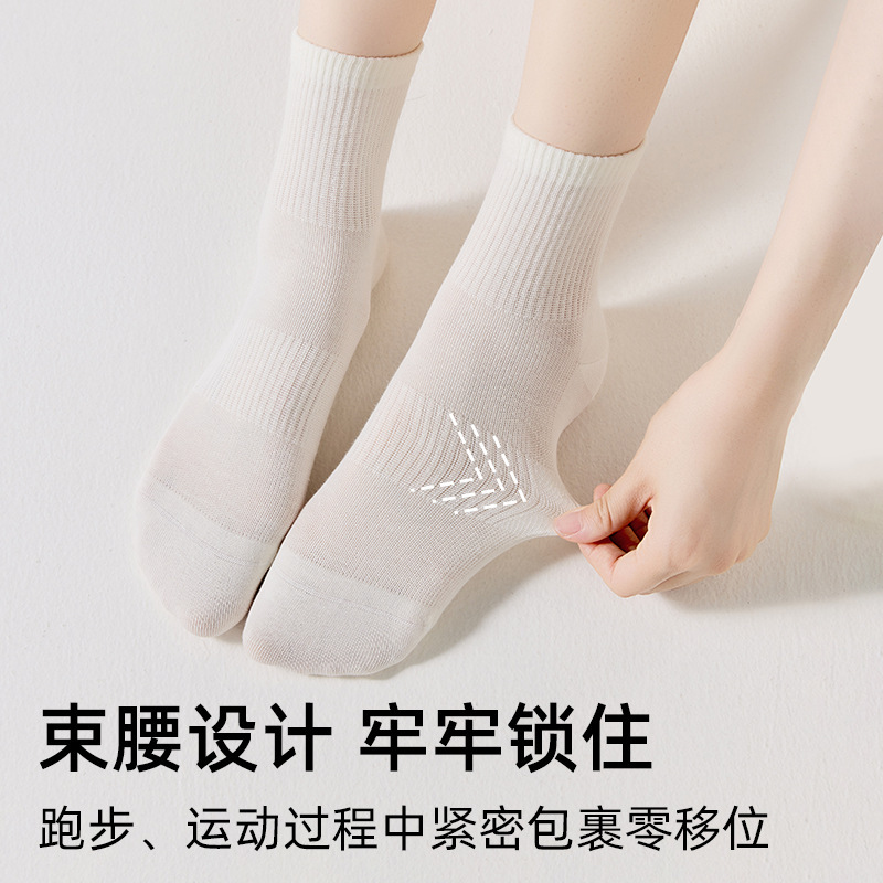 【天然苎麻】袜子女棉麻中筒袜春夏季薄款抗菌网眼无骨女士长筒袜|undefined