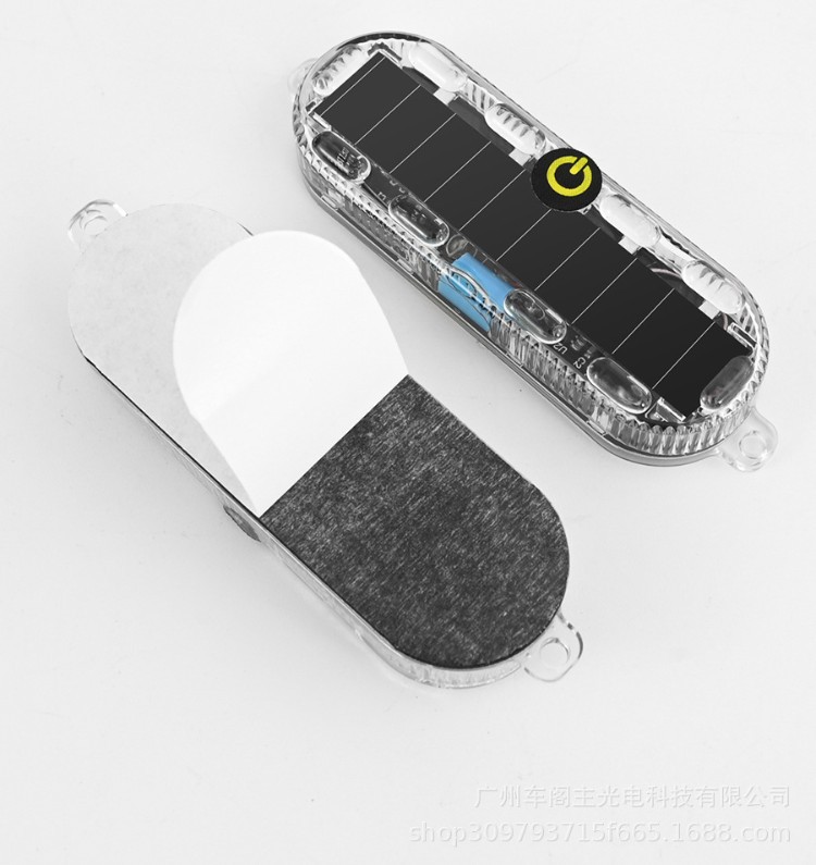 Cross-Border Hot-Selling Solar-Powered Warning Colorful Flashing Lights Waterproof High-Brightness Car and Motorcycle Night Anti-Rear Collision Lights