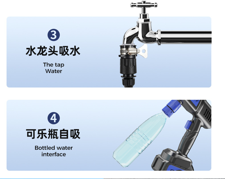 Cross-Border Private Model Car Washing Machine, High-Pressure Water Gun, Household Wireless Cleaning Machine, Lithium Battery Water Gun, Portable Car Cleaning Tool