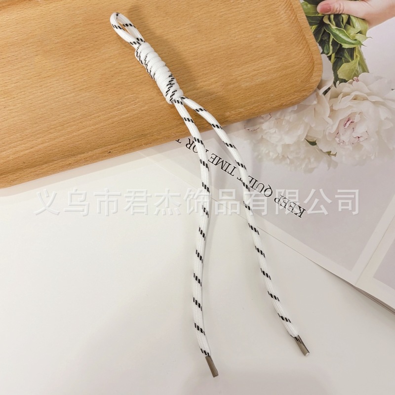 編みカバンのストラップの螺旋の結び紐のiuは鍵のボタンのネットの赤い色の結びの縄の装飾の部品を結びます。