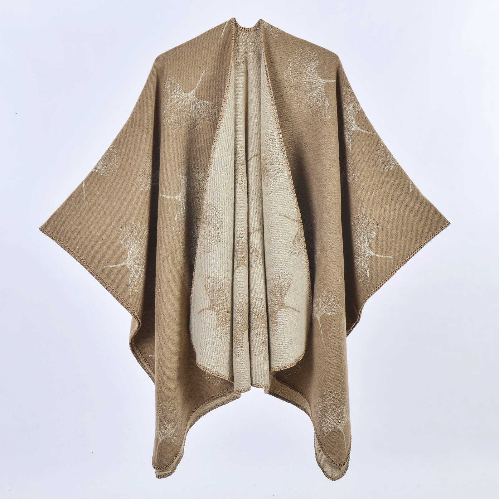 Amazon's best-selling European and American women's slit shawl, fashionable pastoral style, thickened and warm cape, knitted cardigan wholesale