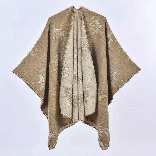 Amazon's best-selling European and American women's slit shawl, fashionable pastoral style, thickened and warm cape, knitted cardigan wholesale