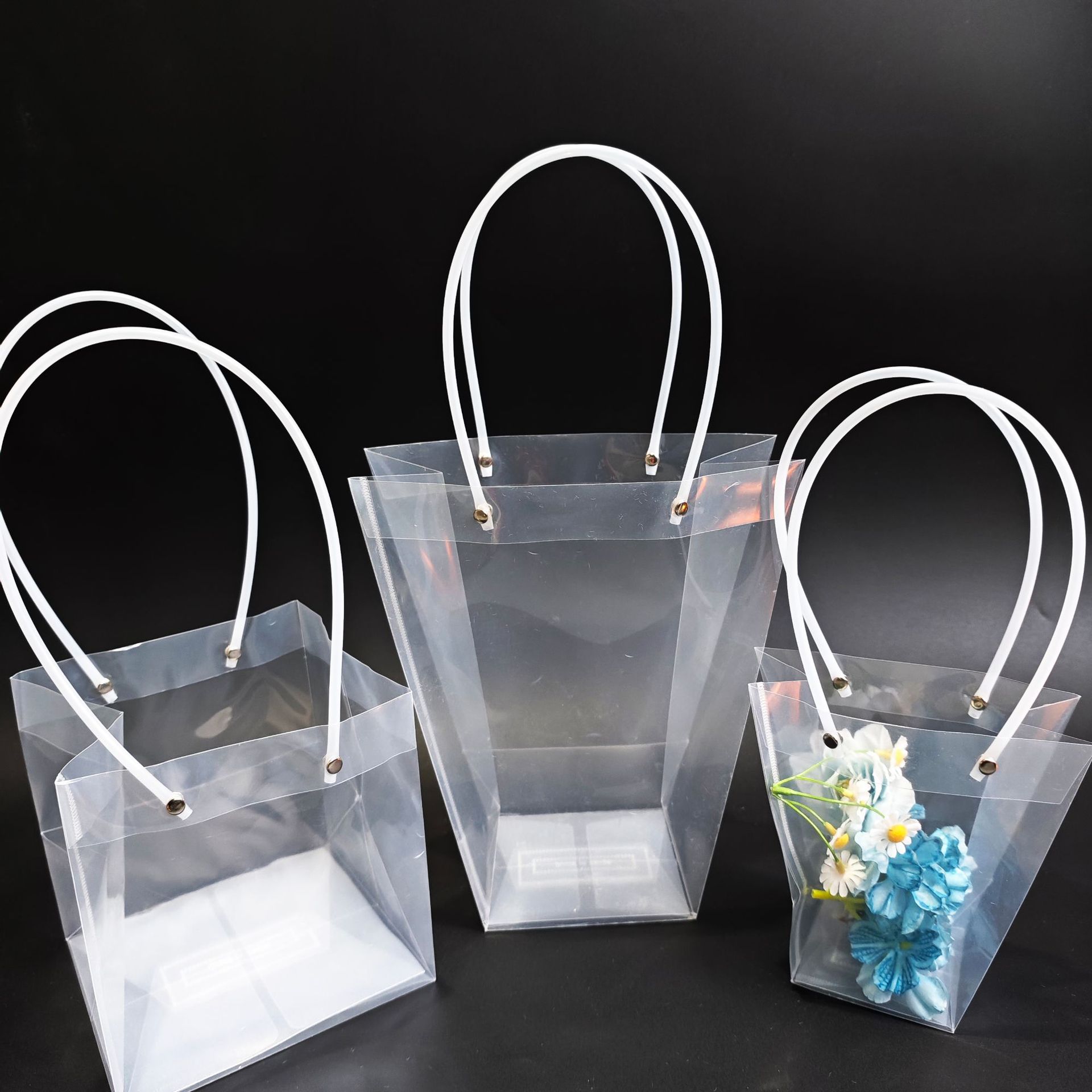 PP透明手提袋教师节礼品袋礼盒鲜花蛋糕甜品喜糖伴手礼T型