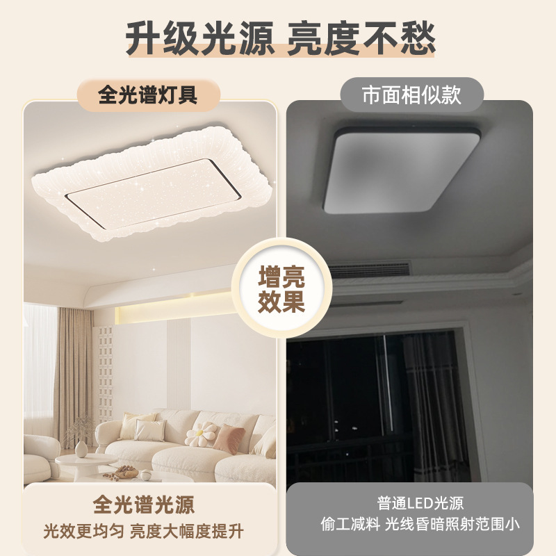 Espectro completo nueva lámpara de techo LED dormitorio redondo rectangular sala de estar moderna atmósfera simple comedor lámpara de estudio