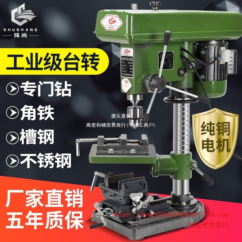 殊尚台钻工业级钻床家用16MM20MM小型多功能钻攻两用大功率重型铣