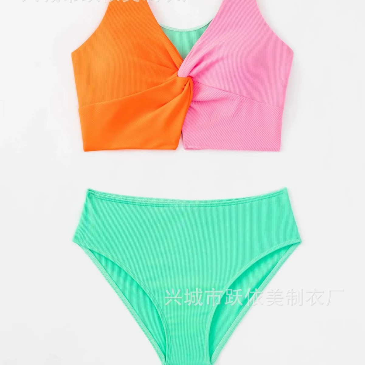 2024 new swimsuit children's fresh split one-piece four-piece girl's European and American bikini Amazon
