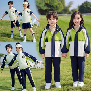 小学生校服秋冬季冲锋衣三件套幼儿园园服春秋装年级班服运动套装