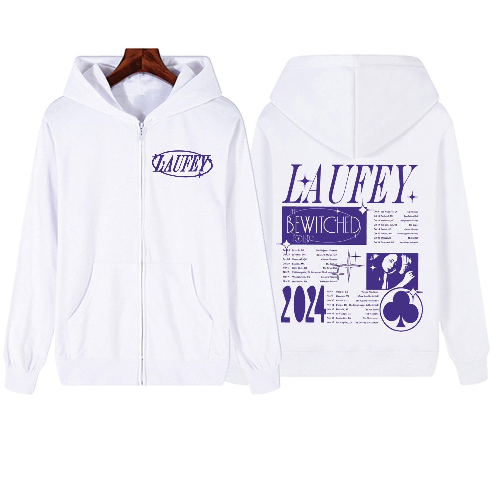 Laufey Tour 2024 Zipper Hoodie Harajuku Pullover Tops