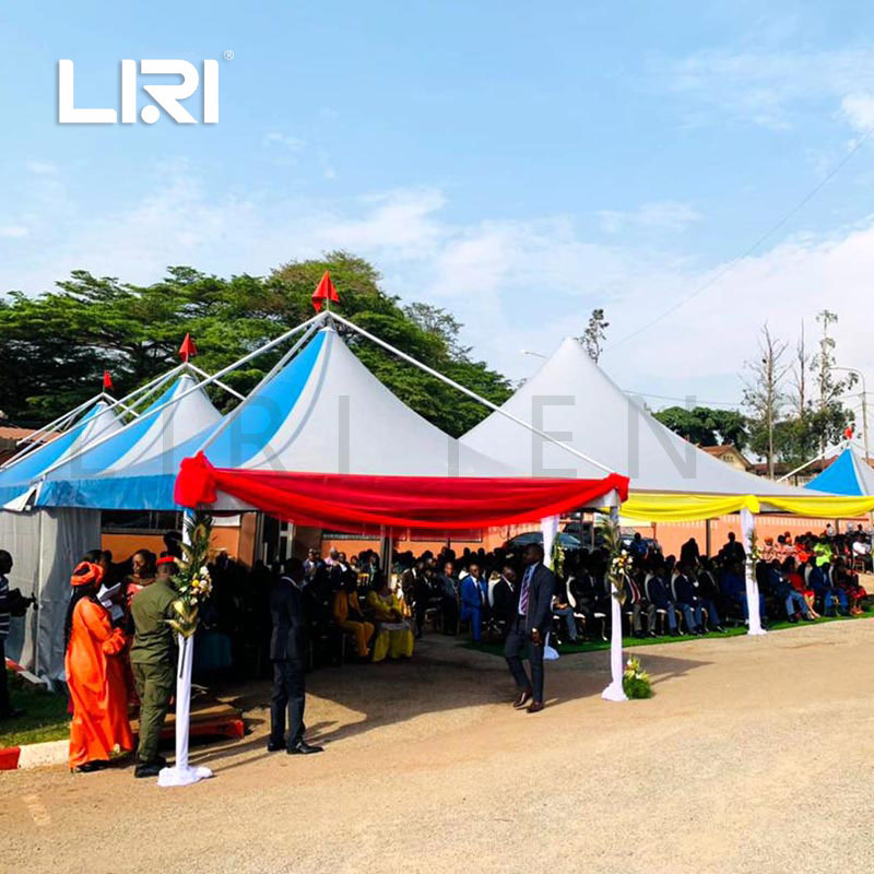 出口户外联排锥顶篷活动美食节篷房防水遮阳尖顶帐篷餐饮搭拆便捷