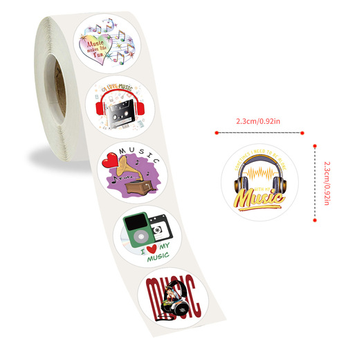 500 cartoon music stickers, curling sticker tape, handmade diary, notebook, phone, stationery, water cup, decal