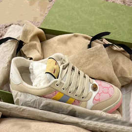 高版本带芯片G家高版本脏脏鞋女2024新款复古做旧小脏鞋帆布鞋女