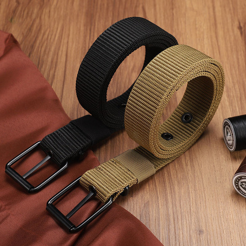 New Men's Canvas Belt with Student Military Training Nylon Braided Needle Buckle, Sports Breathable Fashion, Factory Wholesale