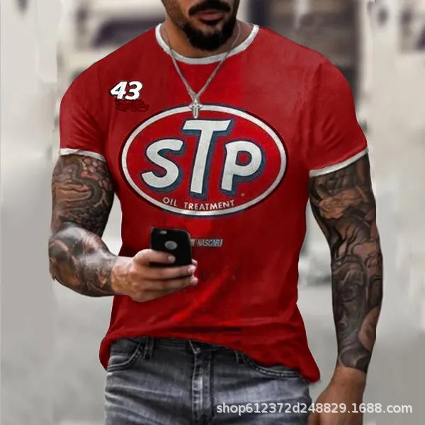 Cross-border Amazon hombres camisa de cuello redondo retro manga corta estilo europeo y americano impreso N ° 66 carretera carta camiseta