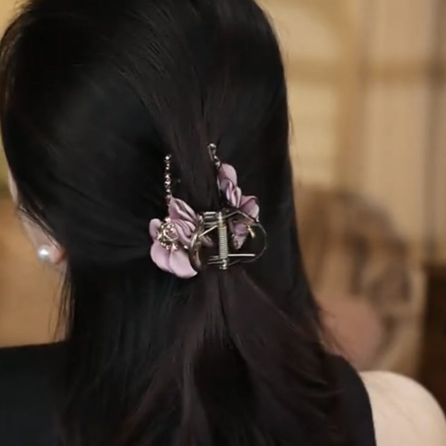 Sentir el cabello de arco nuevo estilo francés elegante coreano gran clip de agarre detrás del cerebro de la broca de pescado clip pequeña explosión femenina