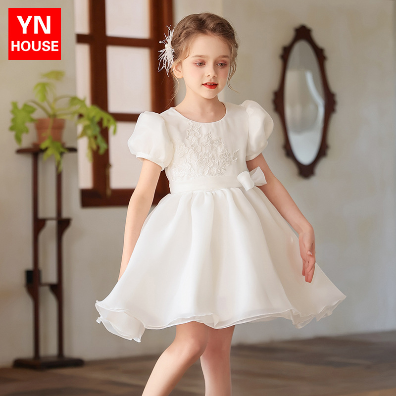 Girls' Dress New High-end Princess Dress Little Girl Flower Girl Piano Performance Dress One Year Birthday dress