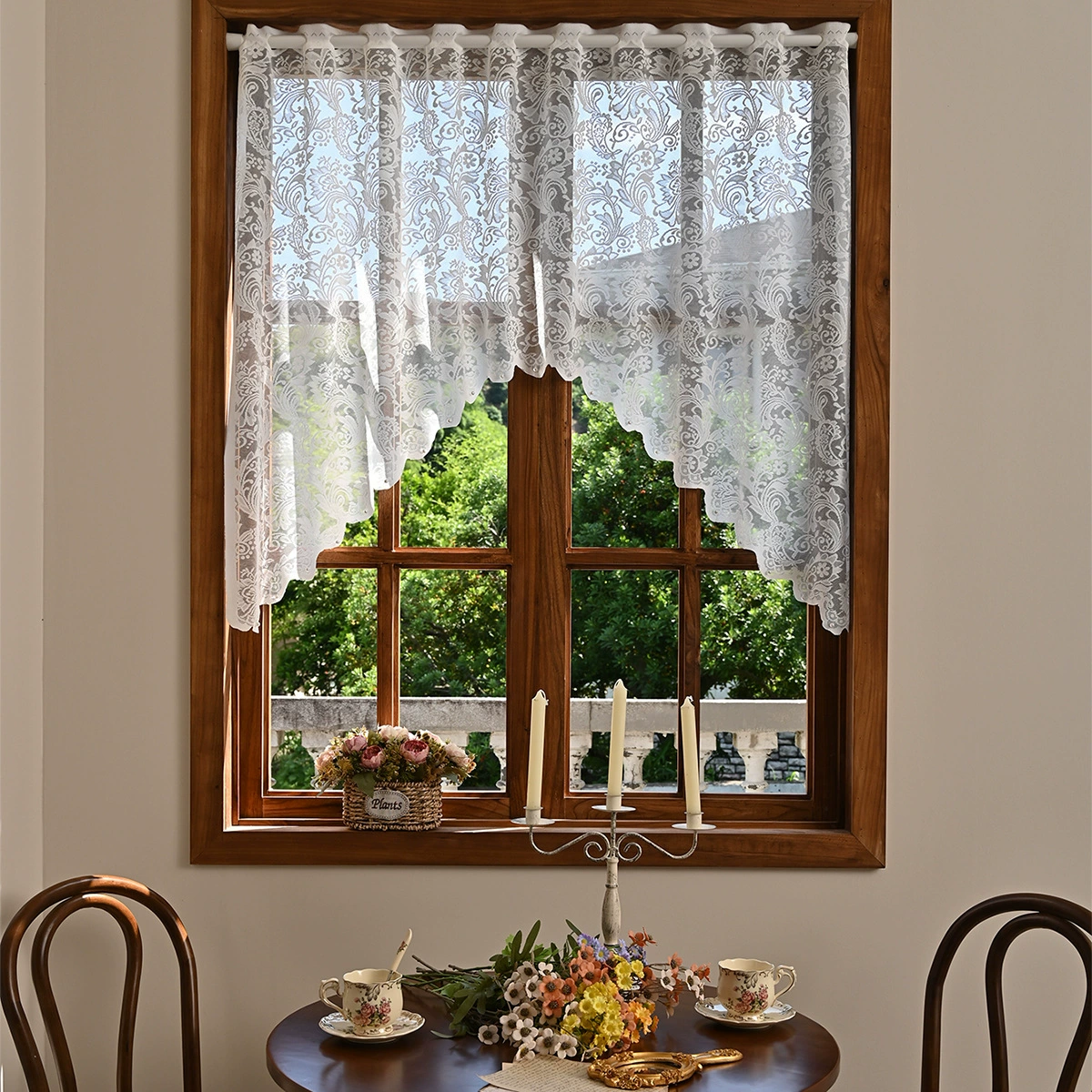 Новая полузанавеска Amazon из трикотажного белого кружева, оконная ширма для кухни, гостиной, кабинета, полу затемняющая занавеска, марлевая занавеска, оптовая продажа