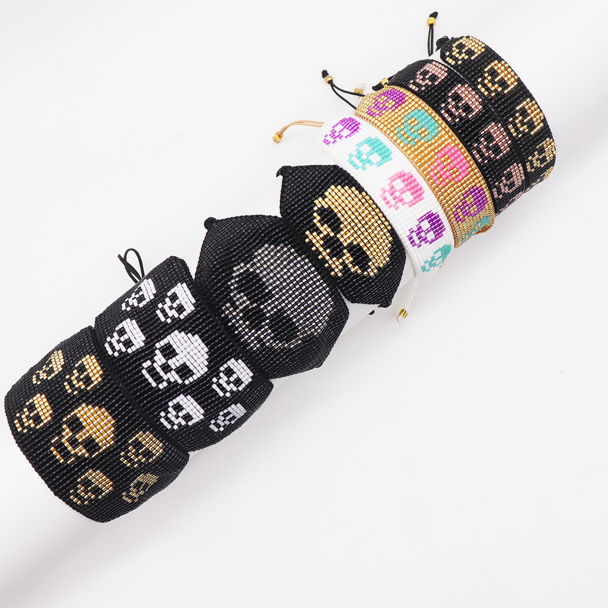 Hip-hop Retro Skull Glass Glass Wholesale Bracelets display picture 1