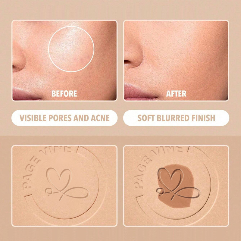 PAGE VINE transfronterizo polvo de maquillaje seco y húmedo, impermeable y antitranspiración, no se pega, no se quita, maquillaje, comercio exterior