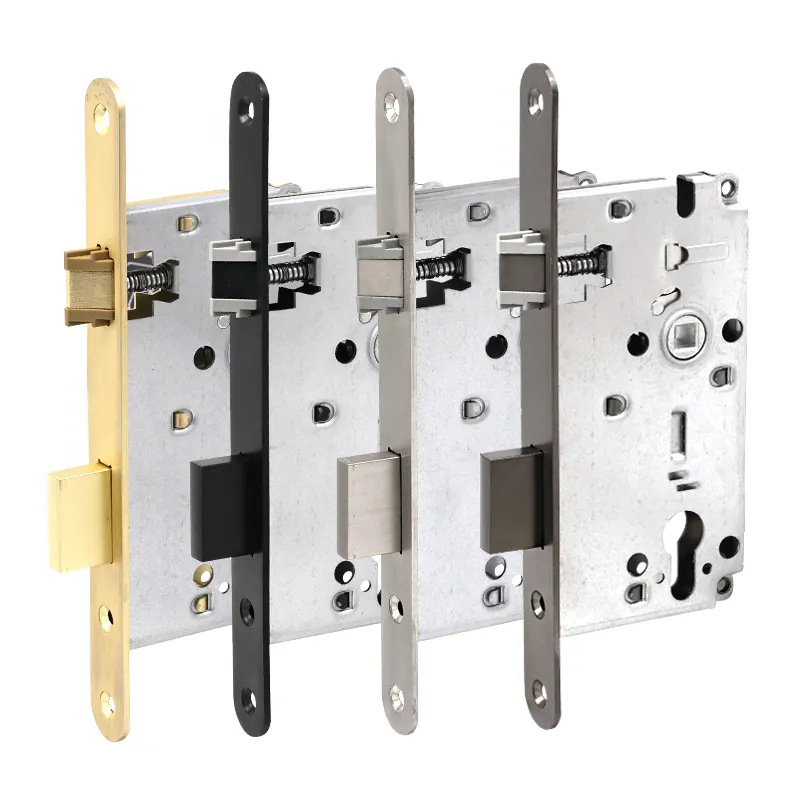 Multicolor personalizado acero inoxidable silencioso cuerpo de cerradura estándar europeo 7255 accesorios de cerradura de puerta de madera interior cuerpo de cerradura de puerta de habitación universal