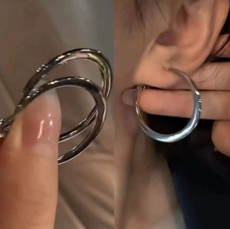 Silver 925 Earrings — Light Luxury Hoops & Drops, High-Quality Sterling, Multiple Sizes