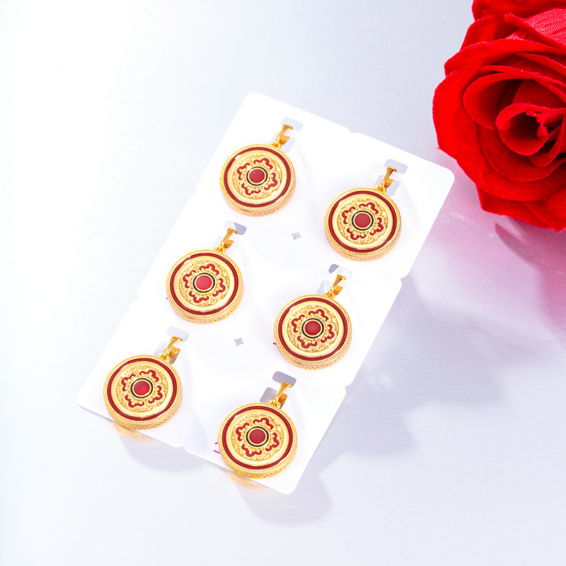 Xuping estilo ligero de lujo colgante estilo nacional temperamento simple goteo de aceite serie de aleación de cobre collares de Año Nuevo al por mayor mujeres