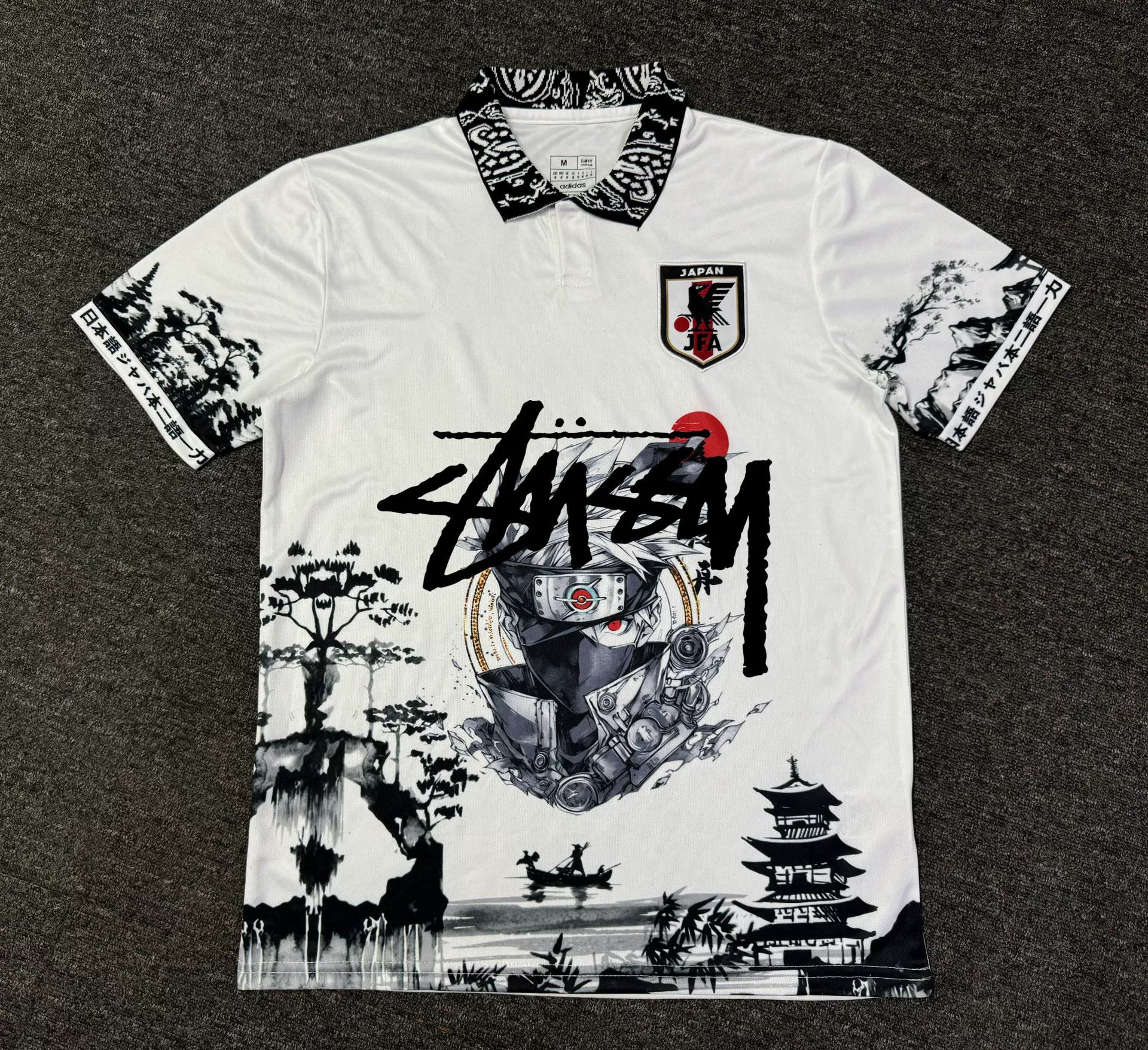 Футболка в японском стиле Stussy версия фанатский комплект джерси аниме Y3 японский самурай Гоку тренд совместное брендинг
