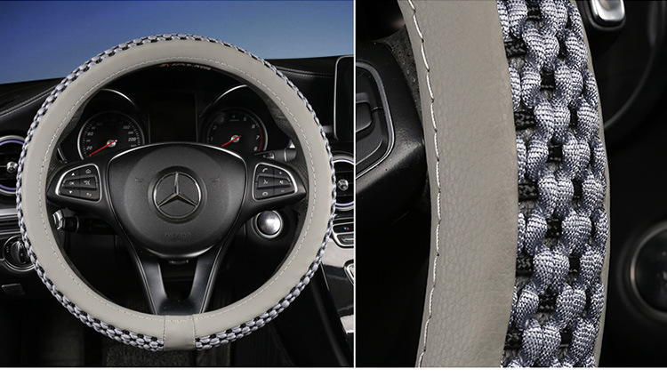 Factory Direct Sales Ice Silk Breathable Anti-Slip Steering Wheel Cover Four-Season Universal Car Handlebar Cover Cross-Border E-Commerce Amazon