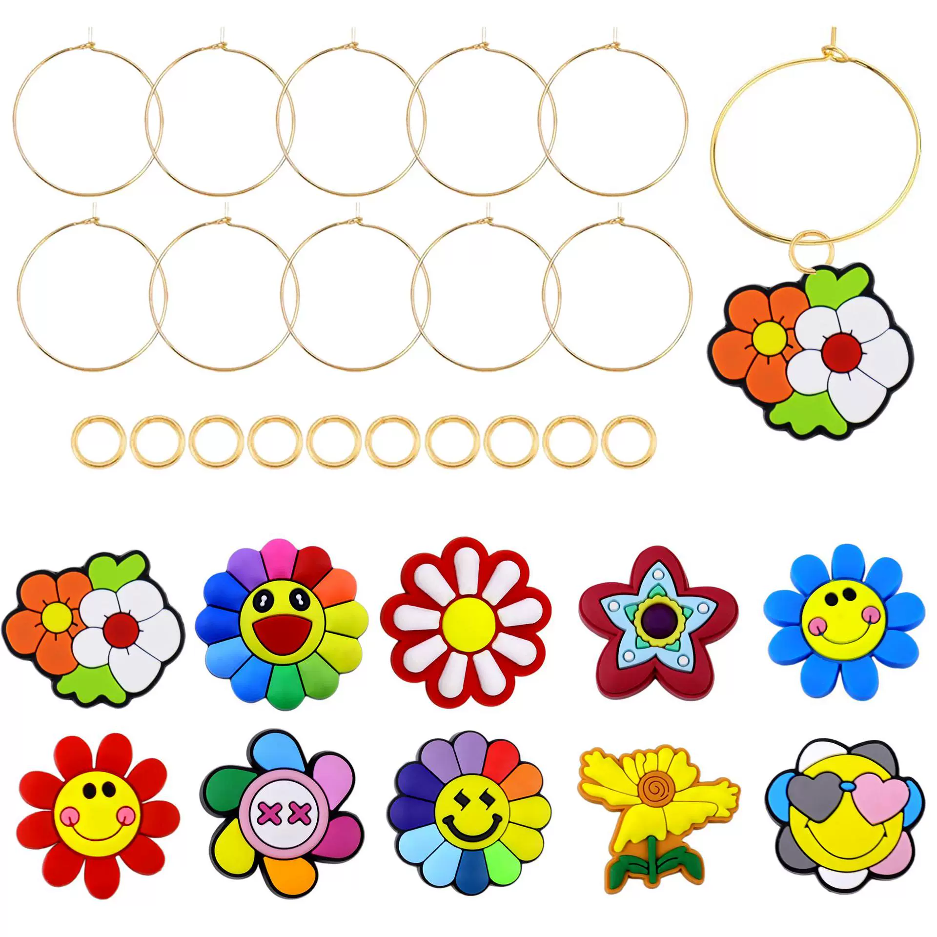 Подвеска для бокала вина в виде подсолнуха, украшение для вечеринки на Хэллоуин, подвеска для кубка